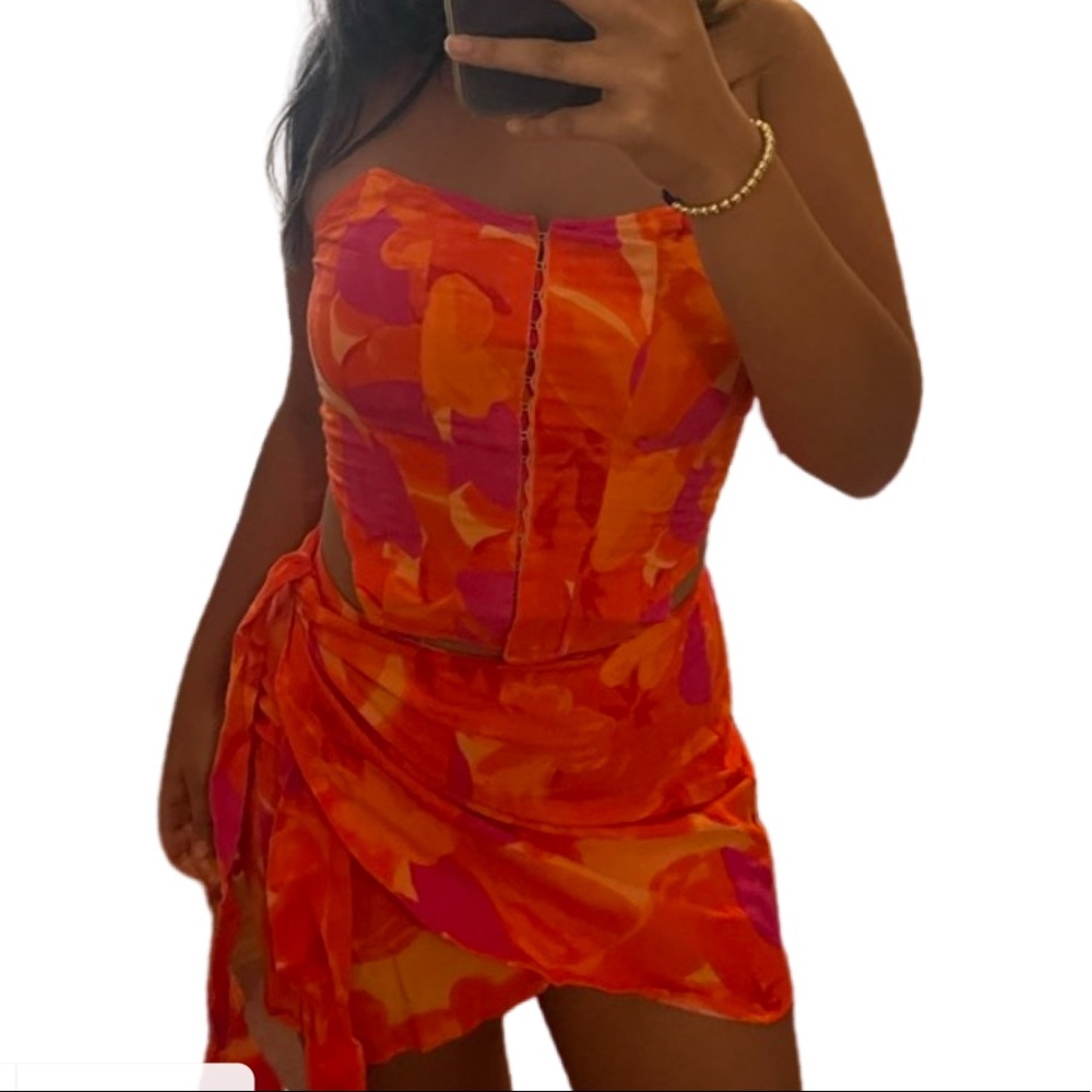 Stradivarius - Colorful Corset and Skirt Set